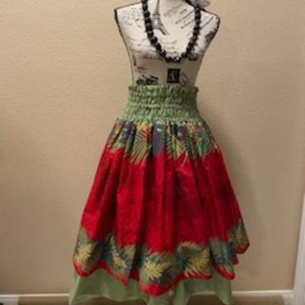 VINTAGE MULTI-COLOR REVERSIBLE PA'U HULA SKIRT